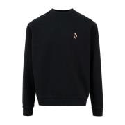 Marcelo Burlon Grafiskt Tryck Crew Neck Sweaters Black, Herr