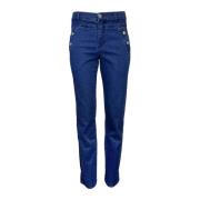 2-Biz Slim Fit Jeans - Mörkblå Blue, Dam