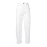 Moncler Vita Logo Mom Fit Jeans White, Dam