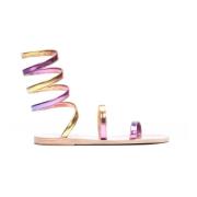 Ancient Greek Sandals Holografiska platta sandaler Multicolor, Dam