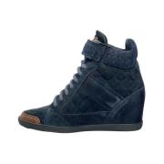 Santoni Stiliga Ankelboots med Plattformsdetalj Blue, Dam