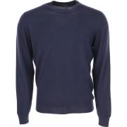 Drumohr Round-neck Knitwear Blue, Herr