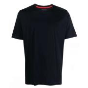 Kiton Navy Bomull Crew Neck T-Shirt Blue, Herr