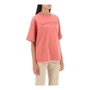 Lanvin Oversized Curb Logo T-Shirt Pink, Dam