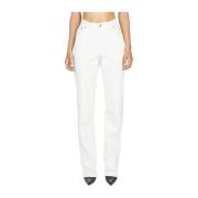 Mugler Högmidjade Panel Jeans i Bomullsblandning White, Dam