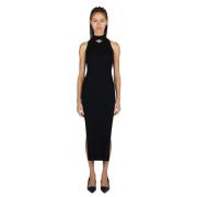 Courrèges Diamond Knit Maxi Klänning Black, Dam