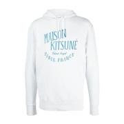 Maison Kitsuné Klassiska Hoodie Sweaters Blue, Herr
