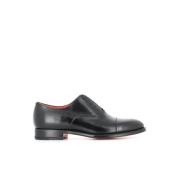 Santoni Klassiska svarta läderskor Black, Herr