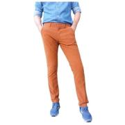 Mason's Slim Fit Sammet Bomull Chino Byxor Brown, Herr