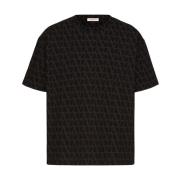 Valentino Garavani Ebony Bomull T-shirts och Polos Black, Herr