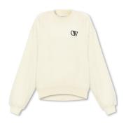 Off White Sweatshirt med logotyp Beige, Dam