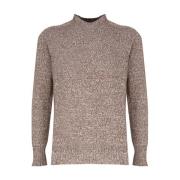 Malo Beige Mouliné Cashmere Sweater Beige, Herr