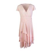 Lardini Pink Ruffled short sleeves Dress Pink, Dam