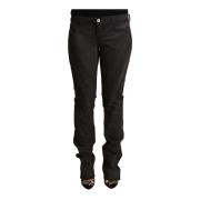 Costume National Svarta Bomull Skinny Byxor Black, Dam