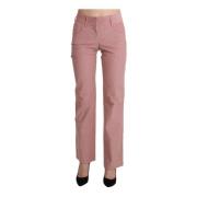 Ermanno Scervino Pink Mid Waist Straight Trouser Cotton Pants Pink, Da...