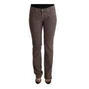 Jeckerson Brown Cotton Low Waist Iconic Patches Leg Denim Jeans Brown,...