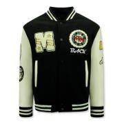 Enos Vintage Varsity Baseball Oversized Jacka för Herrar - 7086 Black,...