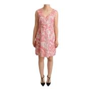 Dolce & Gabbana Pre-owned Pink Floral Jacquard Pleated Sheath Dress Pi...