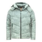 Enos Reflector Grey Puffer Jacket med huva för män Gray, Herr