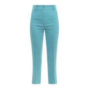 Hebe Studio Cropped Trousers Blue, Dam