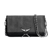 Zadig & Voltaire Svart Läder Rock Pochette Väska Black, Dam