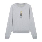 Maison Kitsuné Grå Sweatshirt med Präglat Logotyp Gray, Dam