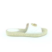 Gucci Vintage Klassiska platta sandaler med ikoniskt logotyp White, Da...