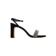 Loeffler Randall Svarta Rhinestone Tyg Sandaler Black, Dam