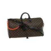 Louis Vuitton Vintage Förhandsägd Svart Canvas Keepall Brown, Dam