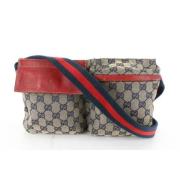 Gucci Vintage Tidlös elegans läder axelväska Gray, Dam