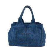 Prada Vintage Pre-owned Canvas prada-vskor Blue, Dam