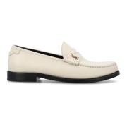 Saint Laurent Stängda Pärla Loafers Aw23 Beige, Dam