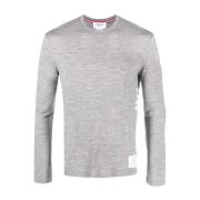 Thom Browne Grå Ull Jersey Långärmad T-shirt Gray, Herr