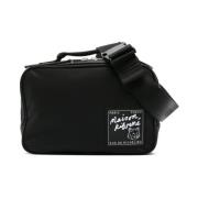 Maison Kitsuné Bum Bag med Räv Logo Patch Black, Herr