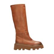 Elena Iachi Vintage-inspirerade Läder Ankelboots Brown, Dam