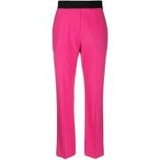 Msgm Straight Trousers Pink, Dam