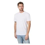 Amaránto Vit T-shirt med Kort Ärm i Linblandning White, Herr