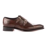 Santoni Mörkbruna Double Monks Business Skor Brown, Herr