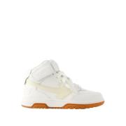 Off White Beige Mid Top Sneakers Beige, Dam