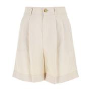 Woolrich Viskosblandade Shorts i Sand Beige, Dam