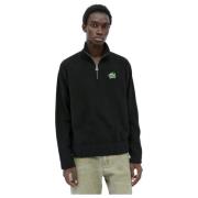 Carne Bollente Mysig Fleece Quarter-Zip Sweatshirt Black, Herr