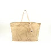 Bottega Veneta Vintage Stilfull begagnad nylon axelväska Beige, Dam