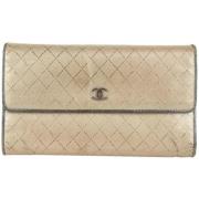 Chanel Vintage Italienska Läderpl?nböcker - Begagnade Fair+ Stil Beige...