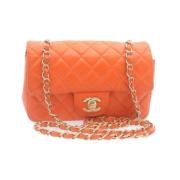 Chanel Vintage Förhandsägd Orange Läder Chanel Flapväska Orange, Dam