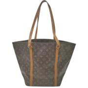 Louis Vuitton Vintage Begagnad belagd canvasväska Brown, Dam