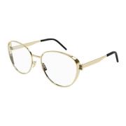 Saint Laurent Glossy Light Gold Eyeglasses Yellow, Dam