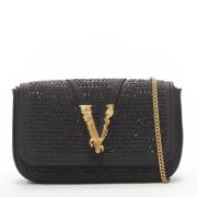 Versace Pre-owned Pre-owned Satin axelremsvskor Black, Dam