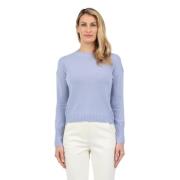 Max Mara Studio Lyxig Cashmere Crewneck Sweater Blue, Dam