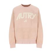 Autry Rosa Crew Neck Sweatshirt för Kvinnor Pink, Dam