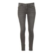 Liu Jo Mörkgrå Denim Slim Fit Jeans med Fickapplikationer Gray, Dam